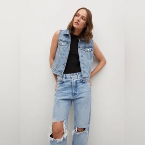 Mango Denim vest with pockets